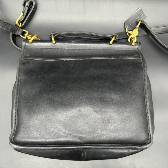 Vintage Coach Purse Willis 9927 Black Leather Messenger Crossbody Bag 1999 Y2K - Picture 5 of 16
